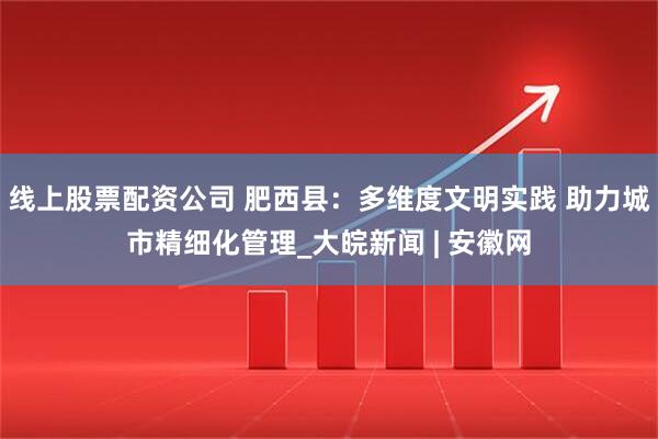 线上股票配资公司 肥西县：多维度文明实践 助力城市精细化管理_大皖新闻 | 安徽网